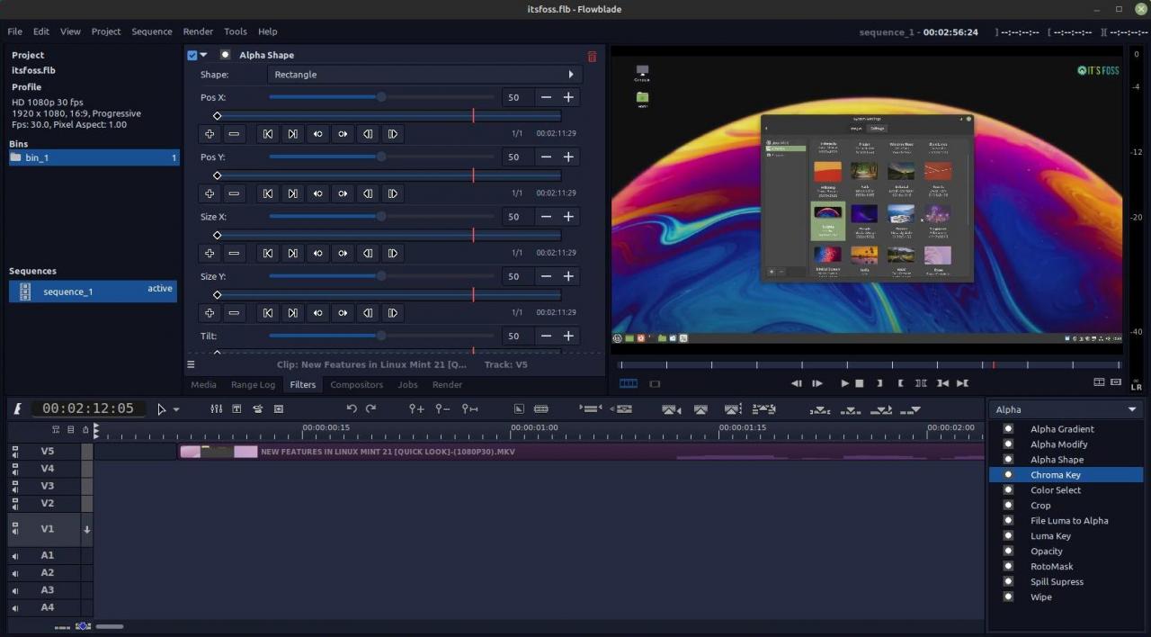 trình chỉnh sửa video hoa văn