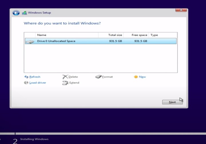Cài đặt Windows 11 và định dạng ổ đĩa.