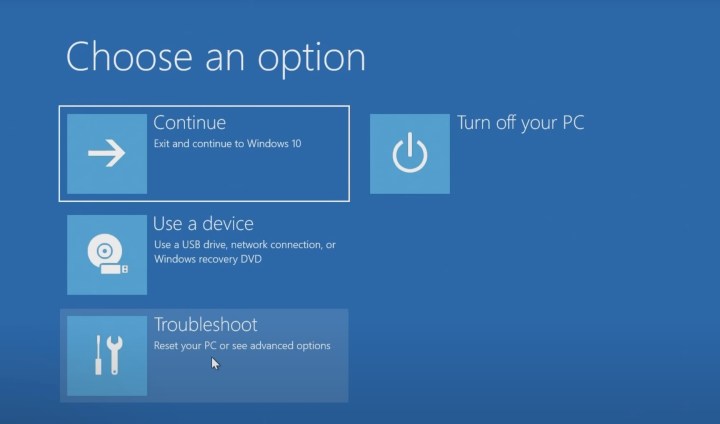 Trang khắc phục sự cố của Windows 11.