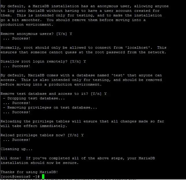 Máy chủ MySQL an toàn CentOS8