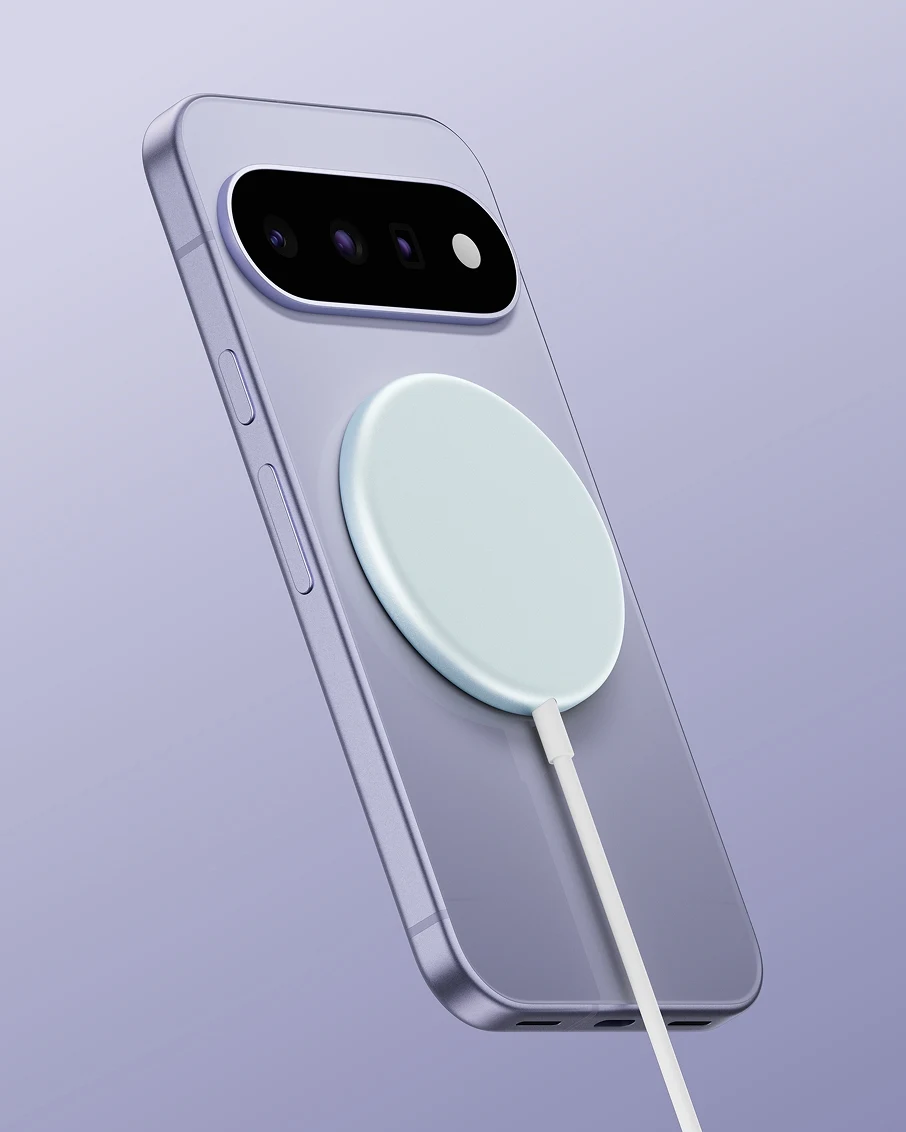 Google Pixel 11 đang sạc bằng bộ sạc không dây Pixelsnap