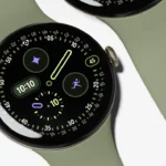 Google Pixel Watch 5 màu Olive với dây Active Band