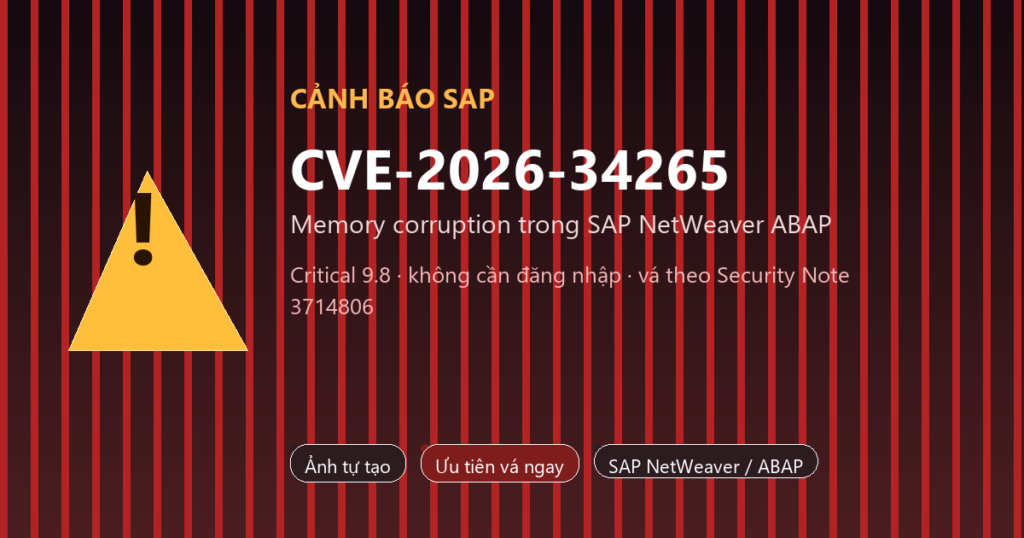 CVE-2026-34265 SAP NetWeaver cảnh báo vá ngay