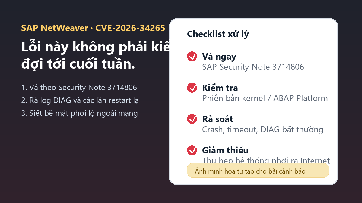 Checklist xử lý CVE-2026-34265 trên SAP NetWeaver