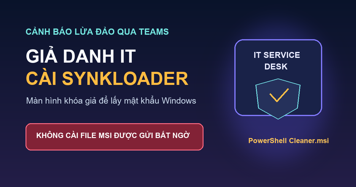 Cảnh báo SynkLoader giả danh bộ phận IT qua Microsoft Teams để lấy mật khẩu