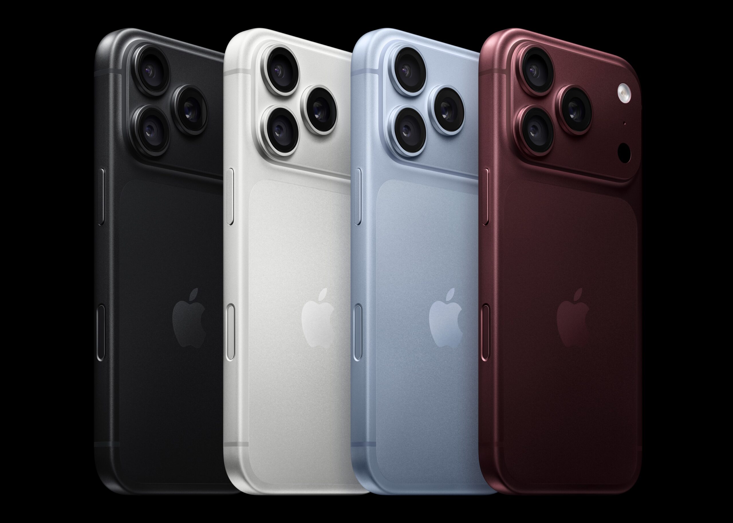 Bốn màu iPhone 18 Pro gồm đen, bạc, băng thanh và đỏ Burgundy