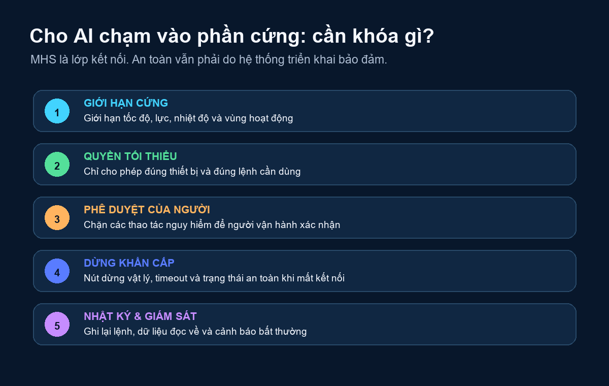 Năm lớp an toàn khi cho AI điều khiển phần cứng qua MHS