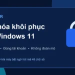 Minh họa ổ khóa BitLocker và hướng dẫn tìm khóa khôi phục trên Windows 11