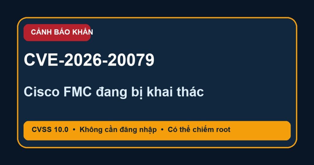 Cảnh báo CVE-2026-20079 trên Cisco Secure Firewall Management Center