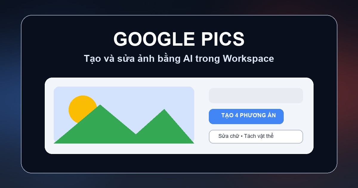 Google Pics tạo và chỉnh sửa hình ảnh bằng AI trong Google Workspace