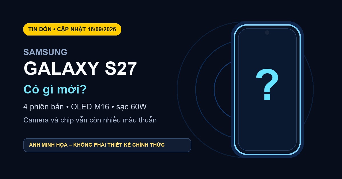 Samsung Galaxy S27 có gì mới, ảnh minh họa tin đồn năm 2026
