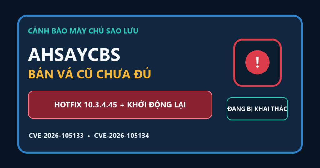 AhsayCBS đang bị khai thác và cần hotfix 10.3.4.45