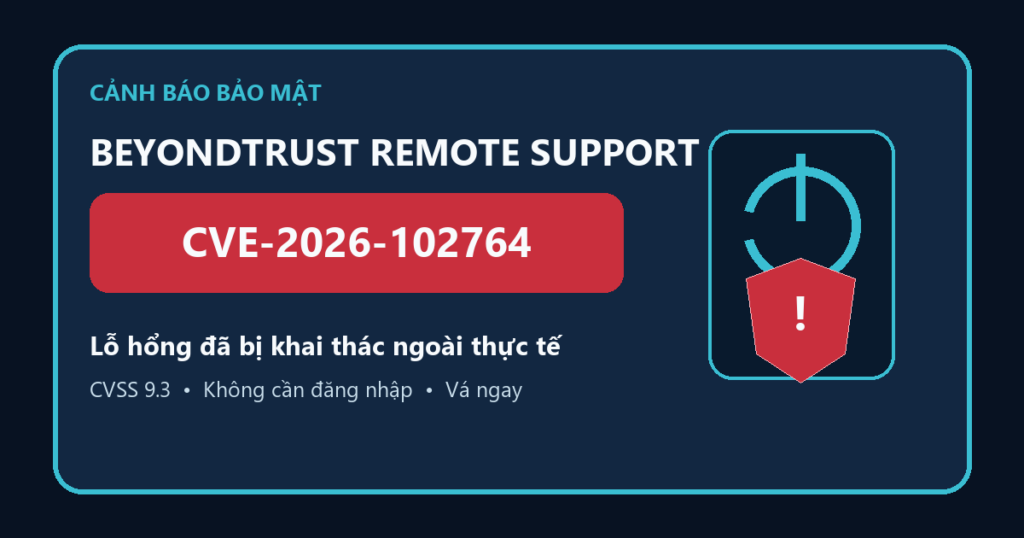 Cảnh báo CVE-2026-102764 trên BeyondTrust Remote Support đang bị khai thác