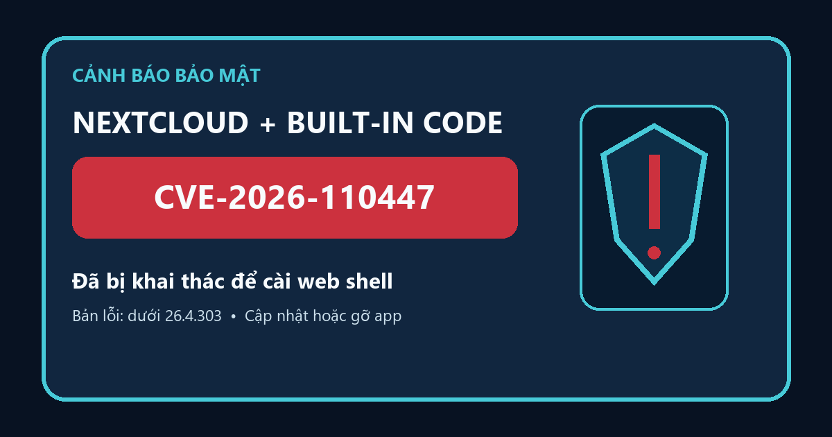 Cảnh báo CVE-2026-110447 trên Nextcloud Collabora Built-in CODE Server