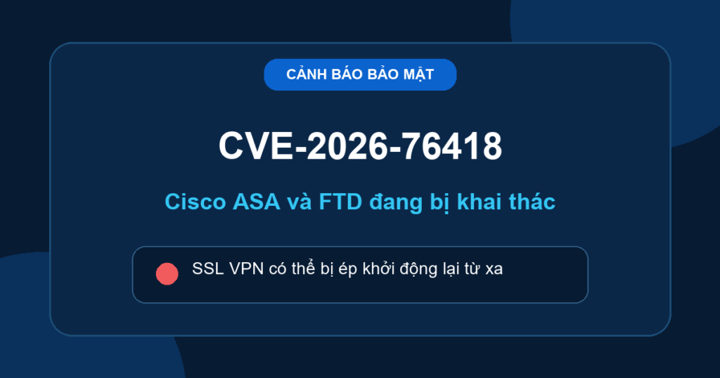 Cảnh báo CVE-2026-76418 trên Cisco ASA và FTD